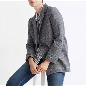 ISO Madewell Dorset Blazer in Navy Glen Plaid Small